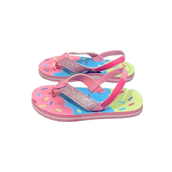 Kids' Flip Flops | Elastic Back Straps | Ice Cream Design - Picture 2 of 9